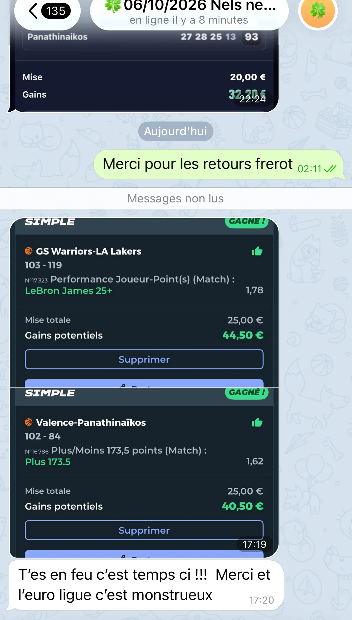 Ticket gagnant