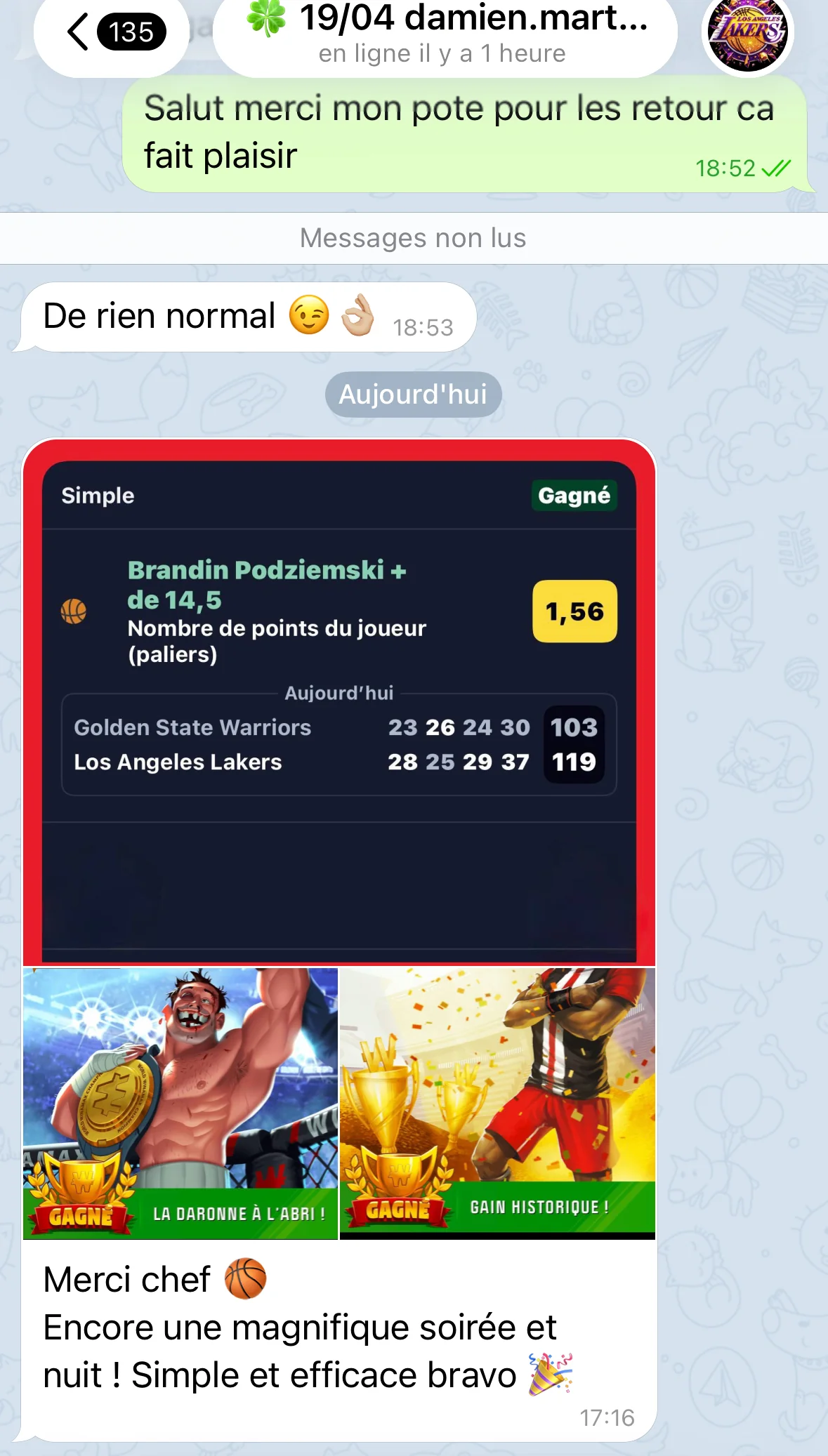 Ticket gagnant